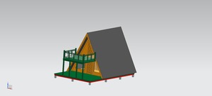 Cabaña de <span class=keywords><strong>Madera</strong></span> Prefabricada Moderna en Forma de A con Balcón, Casa Pequeña de <span class=keywords><strong>Madera</strong></span> Sólida de 2 Pisos para Glamping Resort - Product Image 2