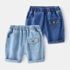 Hot Denim <b>Boy</b> Model Blue Summer Short <b>Jeans</b> Trousers Design for Children Made in China - Product Image 3