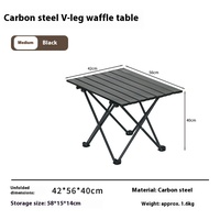 Ensemble de table pliante en métal Ruida pour le camping en plein air, design moderne carré 2 places, fournitures et équipements en fer