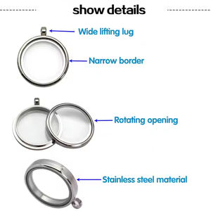 Collar con colgante de medallón flotante de acero inoxidable para niños que conmemora a los seres queridos, mascotas o restos cremados para fiestas - Product Image 6