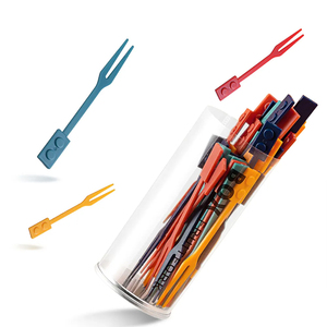 Masthome جديد وصول شعار مخصص الغذاء الصف البلاستيك في الهواء الطلق السفر الفاكهة الحلوى مصغرة الشوك مع أنبوب - Product Image 1