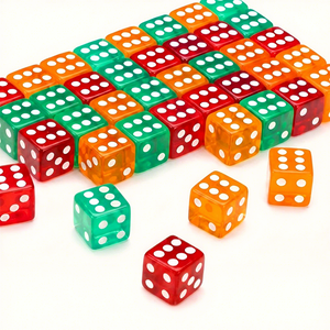 Dés carrés transparents de 16 mm à 6 faces colorées pour jeux de société, apprentissage des mathématiques en classe - Product Image 1