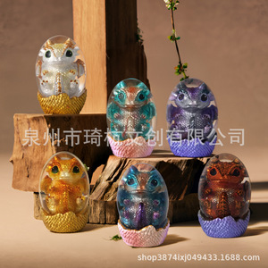 Adorno de Huevo de Dragón Transparente con Dragón Recién Nacido en su Interior, Figura de Resina Colorida, Decoración de Escritorio, Regalo de Pascua, Pieza Individual - Product Image 3