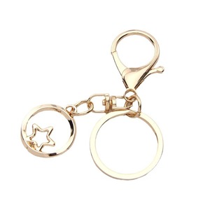 Alloy Keychain Lobster Buckle Round Five Pointed Star Pendant DIY Jewelry <b>Accessories</b> Metal <b>Key</b> <b>Ring</b> Fashion Trend - Product Image 5