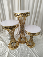 Décoration d'événements de mariage, vase à fleurs en acier inoxydable doré et blanc, hauteur réglable 30*100cm, centre de table démontable