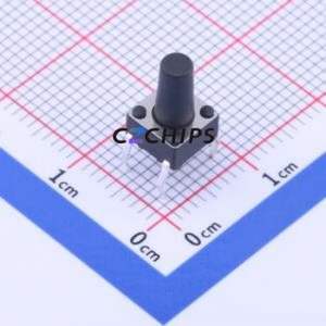 GT-TC096A-H100-L1 Tactile Switch Through hole-4P,6x6mm Switch Single Pole Single Throw Round Button 1.6N Through Hole - Product Image 1