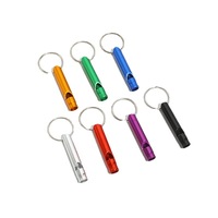 Mini sifflet de survie en alliage d'aluminium, sifflet de signalisation de sécurité pour le camping, la randonnée, le sauvetage et l'équipement EDC