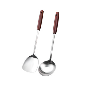Stainless Steel Spatula Thickened Iron Frying Spoon Slotted Spoon Heat Resistant Kitchen Cooking Tool Set - Product Image 3