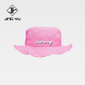 Sombrero de pescador personalizado con logotipo bordado y borde deshilachado, sombrero de pescador de algodón orgánico personalizado. - Product Image 2