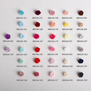 中国製の手作り装飾ミニレザーローズフラワー1cm 3Dフラワーアップリケ、靴、バッグ、ヘアアクセサリー用 - Product Image 5