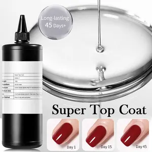 BORN PRETTY 12 Options High Glossy Shiny Long Lasting Raw Material Bulk Vegan No Wipe Diamond Rubber Base Nail Gel Top Coat 1KG