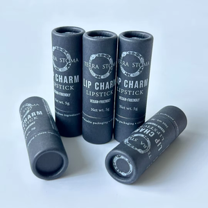 Twist Up LipStick Bálsamo labial Cosmético orgánico en tubo de papel ecológico CustomSize Protector solar Tubo redondo Con diseño a prueba de humedad - Product Image 6