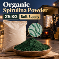 Poudre de spiruline biologique en gros pour l'emballage personnalisé, la poudre verte pour les pâtes et le développement de produits alimentaires