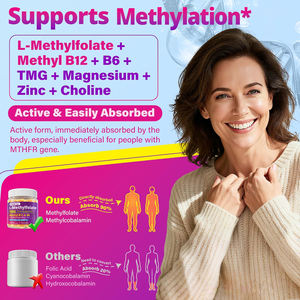 เยลลี่ L-เมทิลโฟเลต 15 มก. ของ OEM พร้อมเมทิลบี12, โฟเลต 5-MTHF อาหารเสริม L-เมทิลโฟเลต สำหรับอารมณ์ สุขภาพสมอง และการเรียนรู้ - Product Image 3