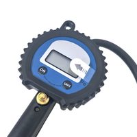 Gonfleur de pneus numérique Wheelsky avec manomètre, port de gonflage en laiton, tuyau en caoutchouc noir de 90 cm de long, plage de pression personnalisée 0-12 bars