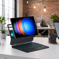 Nouveau clavier sans fil Bluetooth à ciseaux pour Xiaomi Pad 6S Pro 12,4 pouces avec pavé tactile, rétroéclairage RVB 7 couleurs, ultra-fin, adsorption magnétique