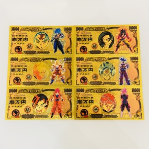 Billet de banque commémoratif en plastique doré à l'or fin, série classique d'anime japonais Sun Wukong, personnage de dessin animé, <span class=keywords><strong>Dragon</strong></span> Ball - Product Image 3