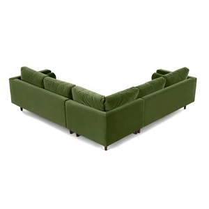 Scott 5 Posti Divano Componibile Erba <span class=keywords><strong>Verde</strong></span> Velluto di Cotone divano Ad Angolo Divano di Velluto - Product Image 2