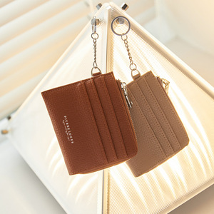 กระเป๋าใส่บัตรขนาดเล็ก Pierre Loues 3 สีพื้น พร้อมพวงกุญแจ สำหรับใช้ในชีวิตประจำวัน - Product Image 2