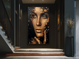 Peinture sur toile sexy de femme africaine <span class=keywords><strong>nue</strong></span> noire et dorée pour la décoration du salon, de la chambre à coucher ou du bureau - Product Image 4