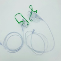 Masque à oxygène médical jetable en PVC simple, haute qualité OEM, prix usine, haut débit, avec sangle de fixation