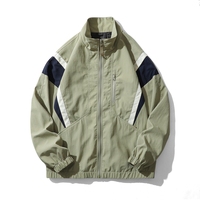 Automne hommes léger Varsity Bomber veste pleine fermeture éclair col montant Patchwork coupe-vent Chaqueta Para entraîneur vestes