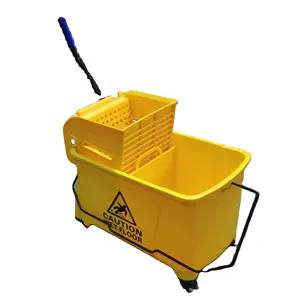 Barato 20L amarelo plásticos mop wringer balde UP-060 para o clube