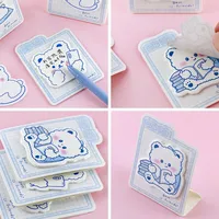 Bloc-notes adhésifs mignons en forme d'ours blanc, pour noter les petits bonheurs, les petites bénédicences, les notes de bureau, les notes de choses à faire, bloc-notes, cadeau