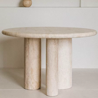 Table à manger de luxe en marbre onyx naturel de style Wabi-sabi en forme d'alien pour petites maisons, mobilier de salle à manger 8 places