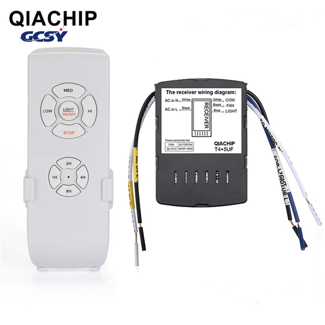 Mini Ceiling Fan Lamp Remote Control Kit AC 110-240V Timing Control Switch Adjusted Wind Speed Transmitter Receiver