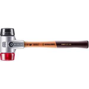 HALDER - 3126.030 Baguettes à face souple SIMPLEX-Composition de caoutchouc/plastique avec boîtier en aluminium et manche en bois de haute qualité - Product Image 1