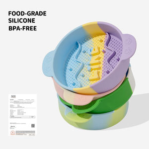 Nuevo Tazón de Silicona para Mascotas, Colorido, de Grado Alimenticio, Antiderrames, Antideslizante, Anti-ahogo, Fácil de Limpiar, Tazón de Alimentación Lenta de Silicona para Perros y Gatos - Product Image 5