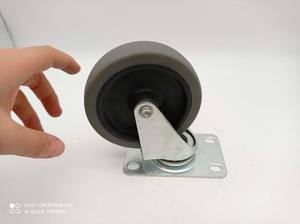 Roulettes en PU grises de haute qualité 100x25 Offre Spéciale plaque de roue de roulette d'hôpital avec frein fabriquées en Chine - Product Image 3