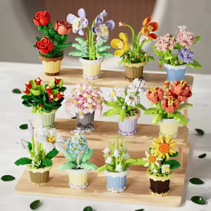 Nouveaux blocs <span class=keywords><strong>nano</strong></span>, rose, tournesol, plante, fleur, mini briques, blocs de construction de dessins animés, ensembles de jouets, jouets pour enfants - Product Image 3