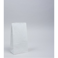 Sacs en papier kraft blanc classiques durables de haute qualité, vente en gros, logo de marque imprimé sur mesure, recyclables, écologiques, pour l'épicerie et les aliments
