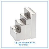 Magnet Industri Neodymium Kelas N52 Blok Magnetik Kuat Persegi Panjang Berlapis Nikel Magnet Permanen Kecil Tipis Motor Iman