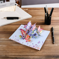 Invitation papillon colorée gravée au laser pliable 3D Carte de remerciement faite en papier Cadeaux pour les mariages Fête des enseignants Amour