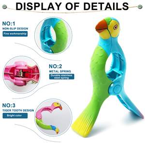 Nova Chegada Boa Venda Produtos Verão Plástico Praia Toalha Clipe Flamingo Animal Toalha De Banho Clipe - Product Image 4