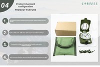 Boussole imperméable multifonctionnelle légère pour activités de plein air, aventure, chasse, camping, topographie, escalade