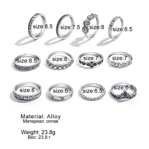 Vente en gros de bagues assorties pour femmes Anillos Mujer Ensemble de bagues en argent Bagues Filles Anillo Bijoux bohème Accessoires <span class=keywords><strong>Serpentard</strong></span> - Product Image 5