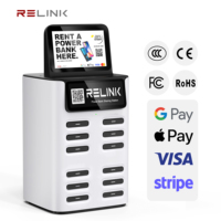 Estación de Alquiler de Baterías Compartidas con Código QR Relink de 12 Ranuras, con Baterías de 8000 mAh para Restaurantes, Cafeterías y Espacios Comerciales