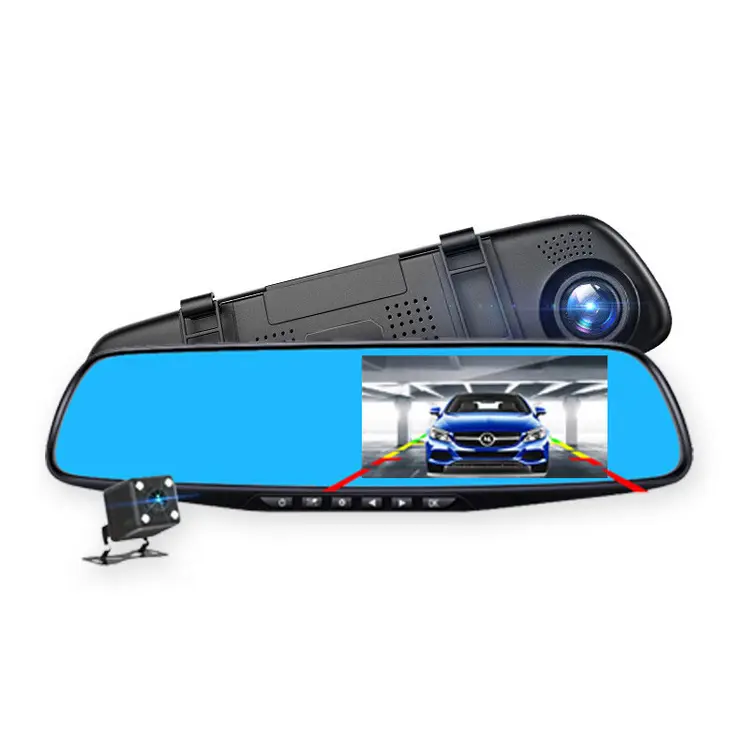 ยอดนิยมโหมด4.3นิ้วหน้าจอเลนส์คู่170องศา Hd 720P Dash Cam Dvr ยานพาหนะ Blackbox Dashcam