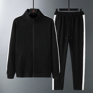 Chaqueta deportiva fina de primavera y otoño con logotipo personalizado, traje informal de tres barras para hombre, suéter y pantalones para correr al aire libre, traje de dos piezas. - Product Image 5