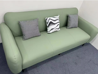 Canapé de loisirs carré convertible trois places de haute qualité, rembourré en éponge et recouvert de tissu, avec pieds en fer, pour hôtels et salons