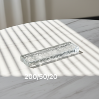 Brique de verre en cristal de glace imperméable à l'eau simple face transparente et colorée pour salle de bain cuisine chambre décor structure solide