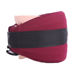 Collarín inflable rojo para cuello, dispositivo de tracción cervical manual portátil para uso doméstico, masaje de salud - Product Image 3
