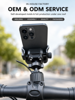 Supports de téléphone portable magnétiques flexibles et réglables en hauteur pour guidons de moto avec ventouse et fixation par clip