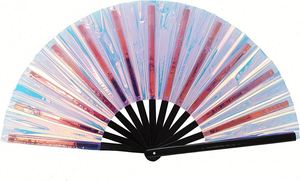 Éventail en PVC imprimé en bambou 33 cm, style classique traditionnel sculpté en forme d'ange, pour la promotion publicitaire, idées de nouveaux produits - Product Image 2