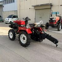 Tractor con Ruedas de 18HP/25HP con Rotocultivador, Equipo de Labranza Agrícola Pequeño para Terrenos Agrícolas