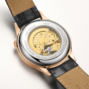 Montre mécanique automatique pour homme IW Carnival Casual Tourbillon, style squelette, bracelet en acier inoxydable or rose, boîtier en acier inoxydable, pour les affaires - Product Image 4